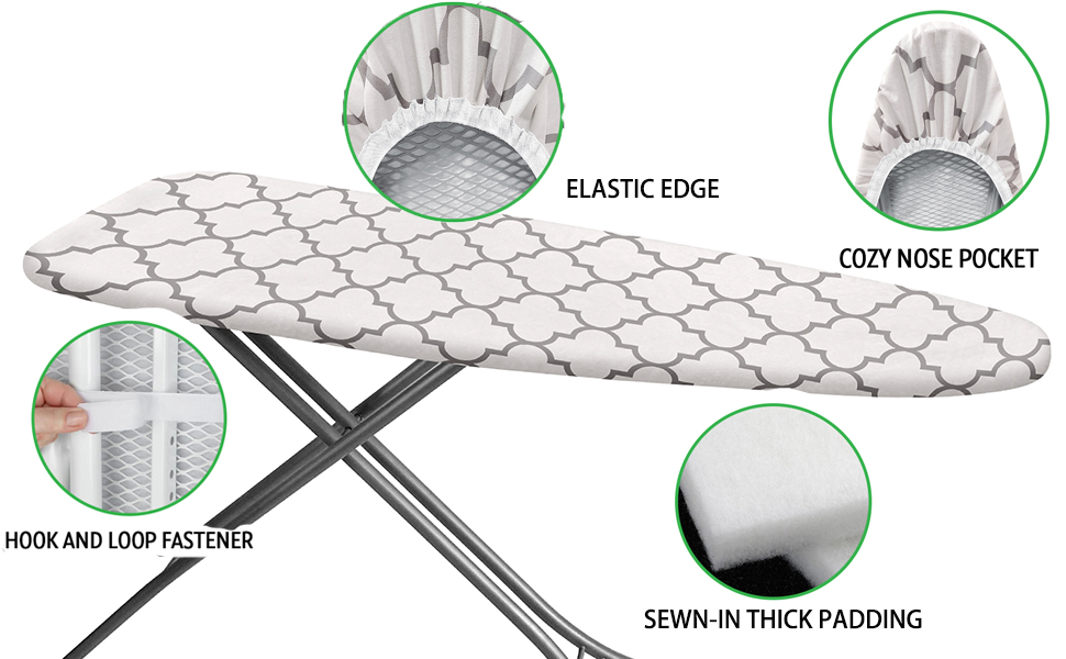 Memeaty Ironing Board Cover and Pad 15x54 Inch Standard