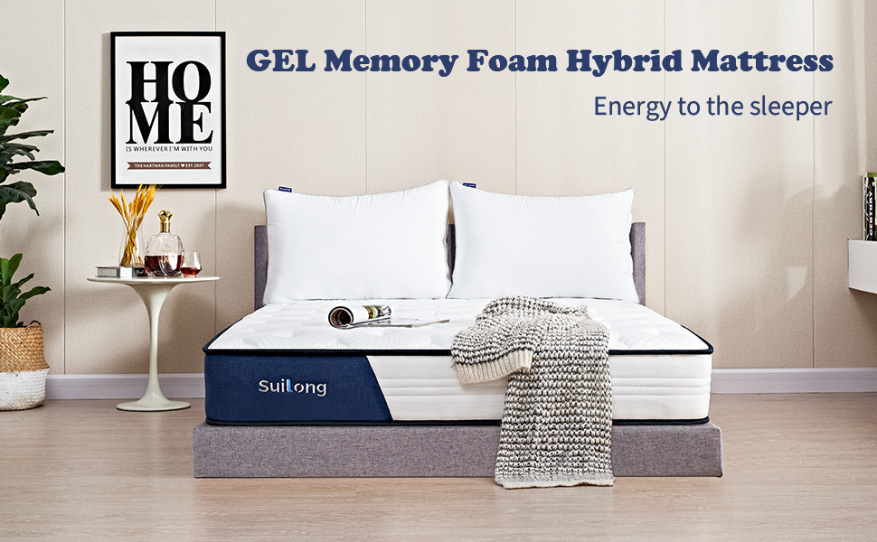 Super King Mattress, 10 Inch SuiLong 6FT Memory Foam Hybrid Mattresses