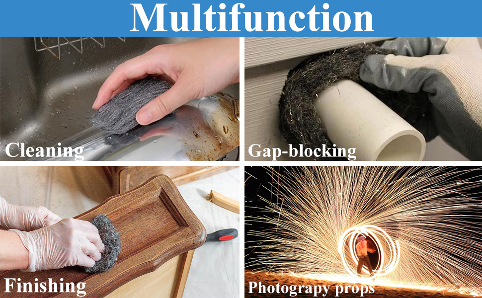 Steel Wool for Mice Control 2 Pack of 3"×15Ft Steel Wool, Gap Filter