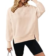 トップス Fleece Sweat Crew JWZUY Women's Oversized Fleece Sweatshirts Long Sleeve Crew