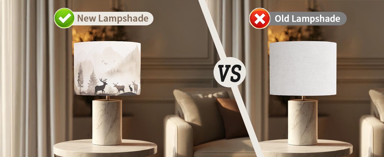 Novantl Fabric Lamp Shades, 13” Width and 10” Height Lamp Shade, HD