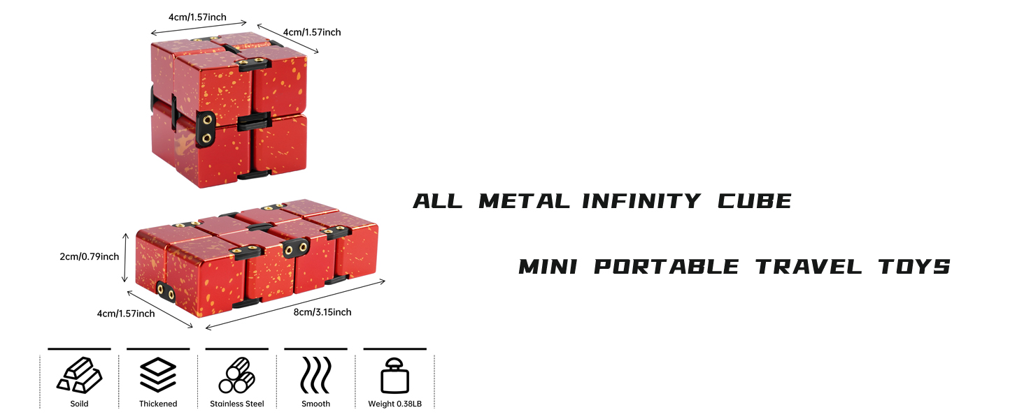 Wecsv Infinity Cube Fidget Toy, Aluminum Alloy Metal
