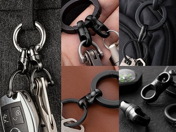 TISUR Titanium Key Ring, Key Chain Rings Heavy Duty Swivel