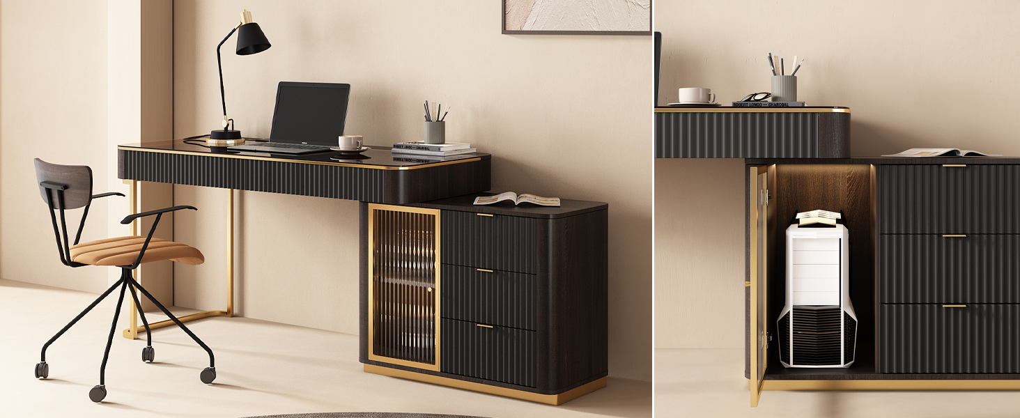 Office desk with cabinet