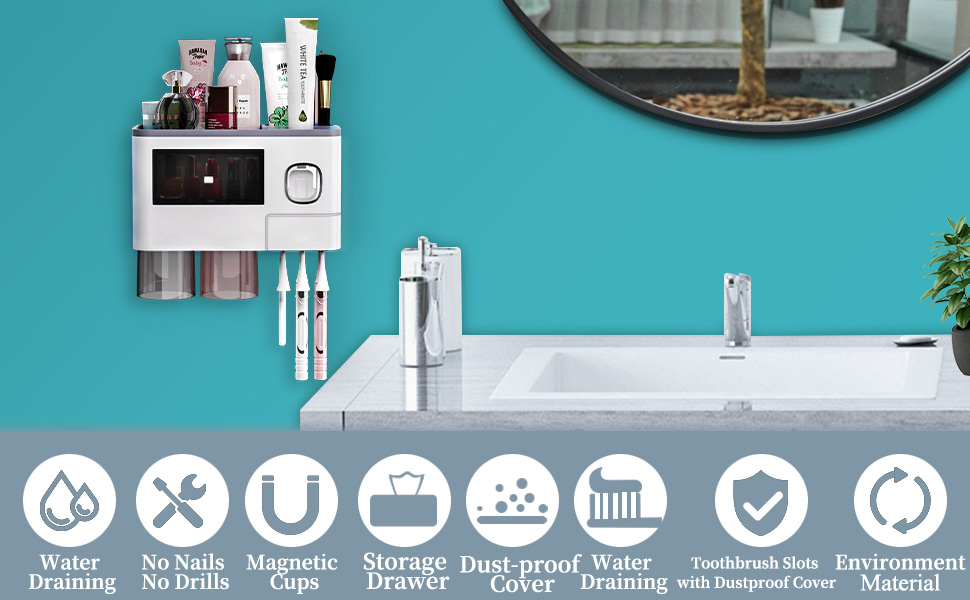 BHeadCat Automatic Toothpaste Dispenser with Toothbrush