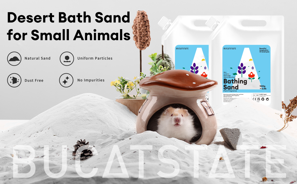 BUCATSTATE Hamster Bath Sand with Pour Spout and Handle, 6