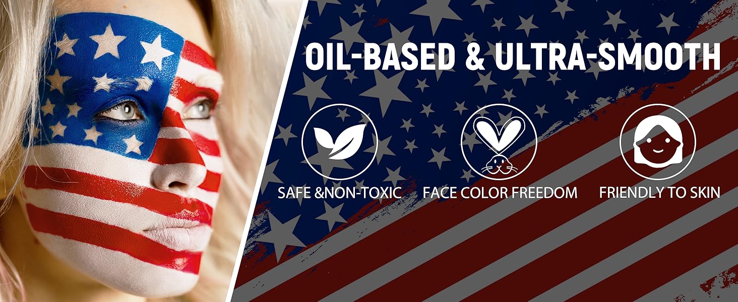 Red White Blue Face Body Paint