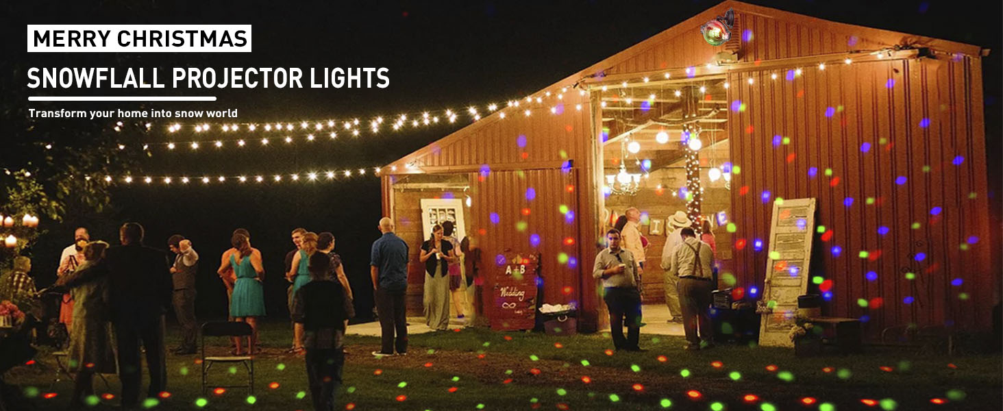 Multicolour Rotating Falling Snow Projector