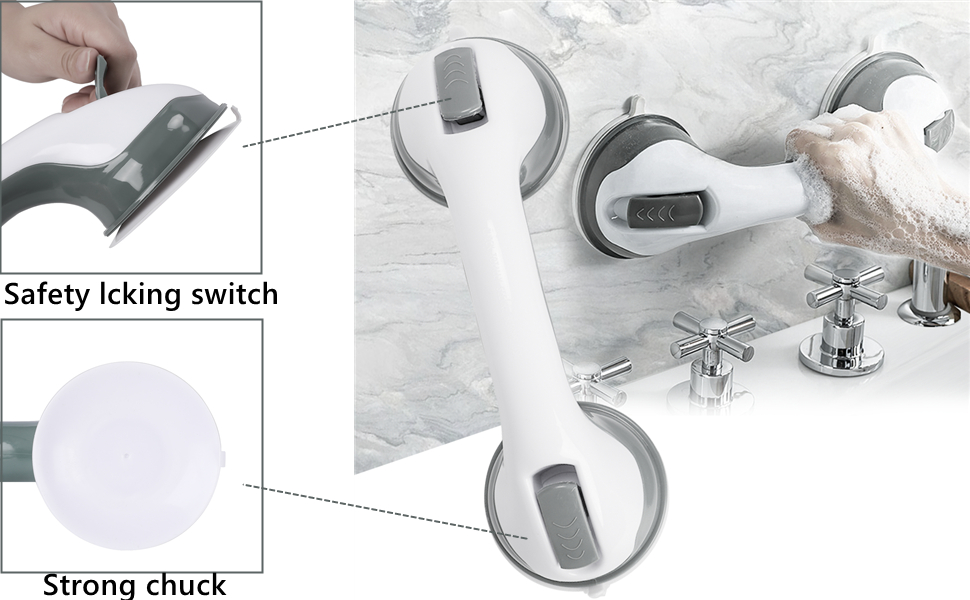 Mkmyltd 2 pack Portable Bathtub Handle,Suction Handle Shower for
