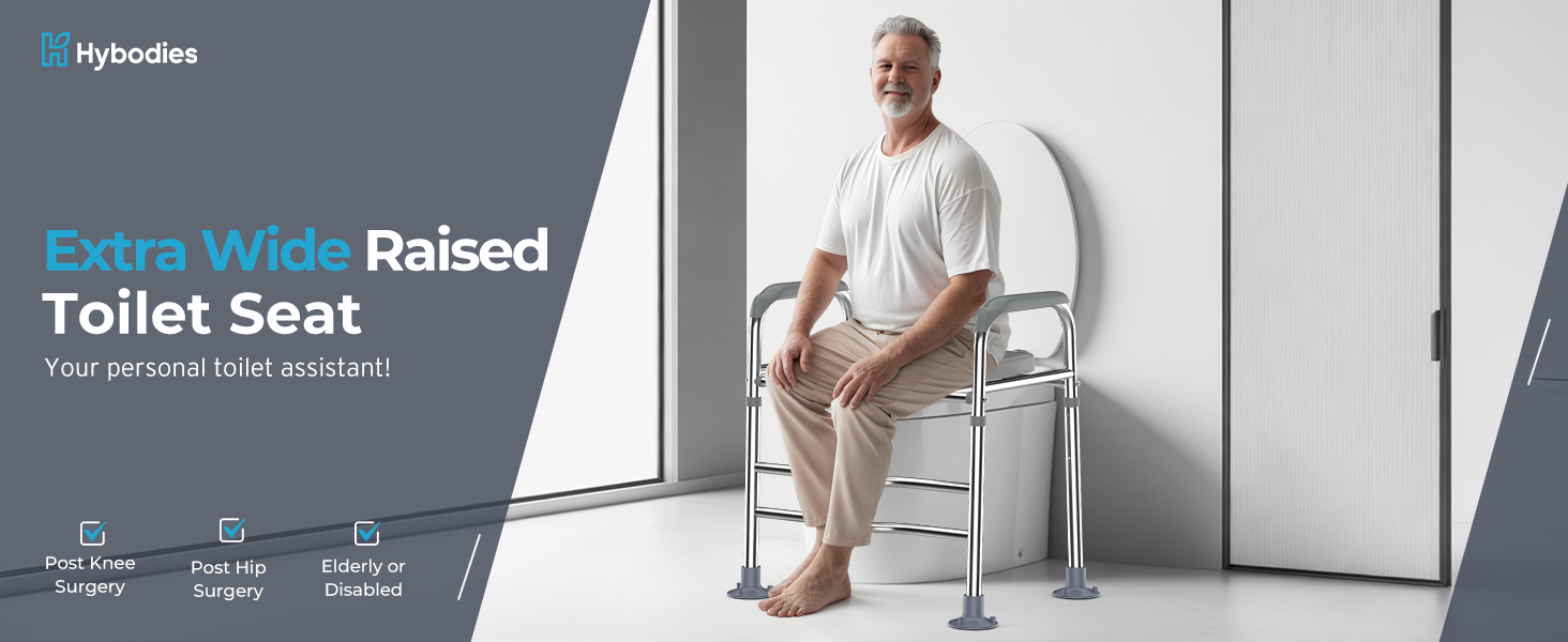 Extra Wide Raised Toilet Seat