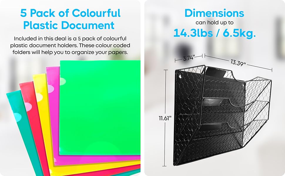 LOLLO WAVE File Organizer 3 Tier Wall Document