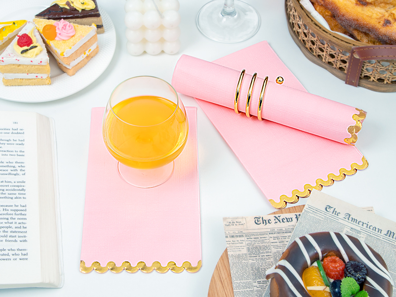 pink and gold napkins