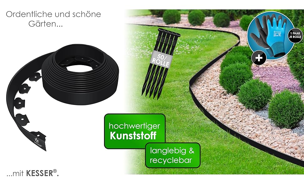 een gazonrandsysteem voor een