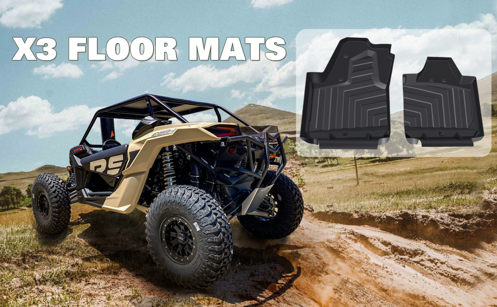CUSAUTV AllWeather Protection TPE Rubber Floor Mats