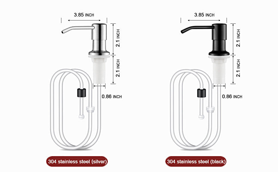 Barvita Soap Dispenser for Kitchen Sink Silver White