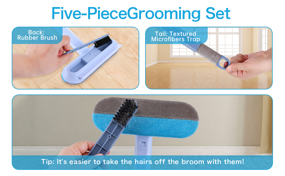 【5Piece Set】 Pet Hair Remover, Dog Hair Removal Tool for Couch