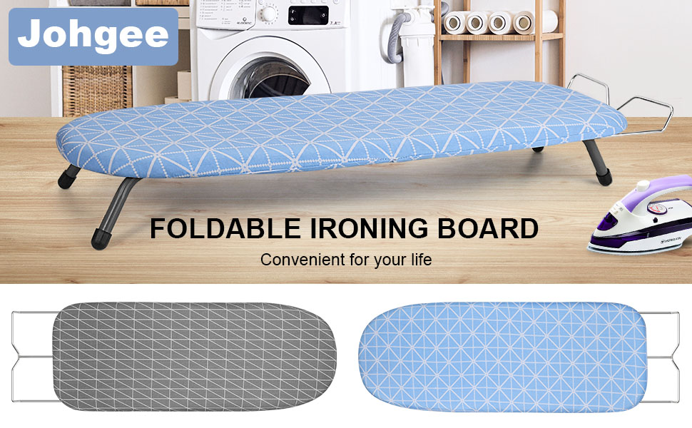 Johgee Foldable Tabletop Ironing Board with Iron Rest