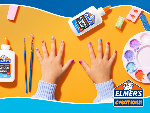 elmers creations activity use case paint nails glue mix colorful school summer kids teacher unique
