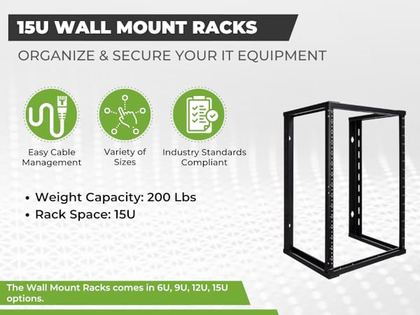 Amazon.com: NavePoint 15U Wall Mount Open Frame 19 Inch