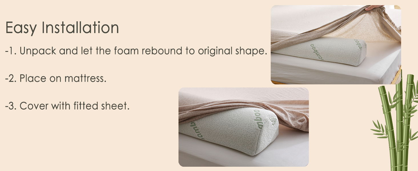 Truwelby Bamboo Bed Bumper for Toddler [2Pack] 56" Foam