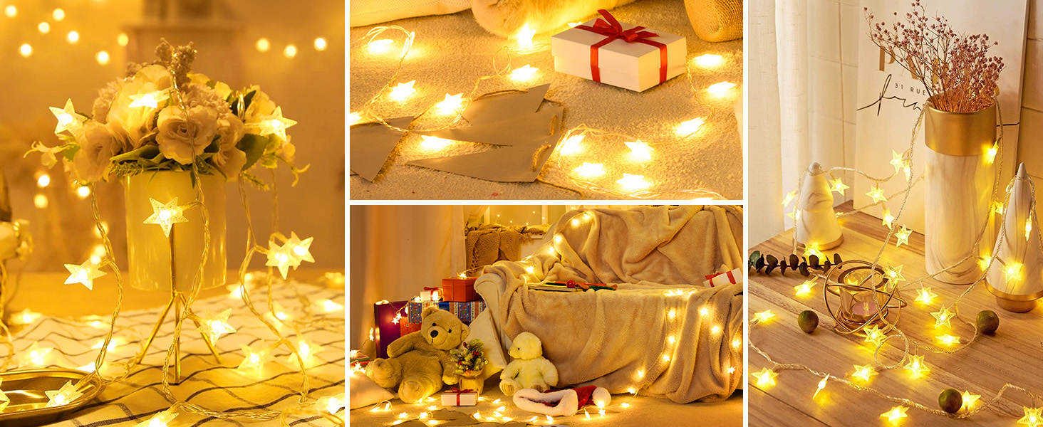 33 ft 100 LED Star Fairy String Lights