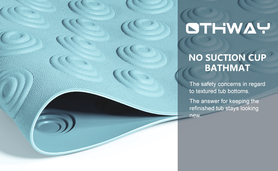 OTHWAY No Suction Cup Bath Mat 39x16inch Extra Long Bathmat│Perfect