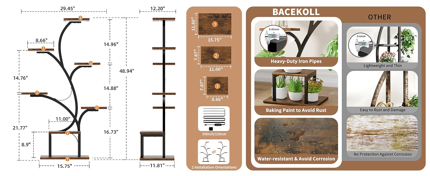 plant stand indoor with light