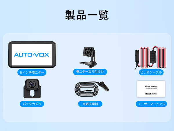 Amazon.co.jp: AUTO-VOX W12 無線型バックカメラ モニターセット