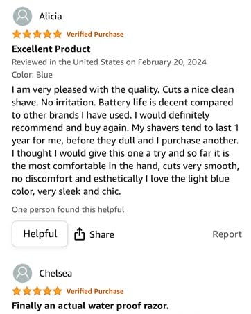 Waterproof Electric Shaver for Women