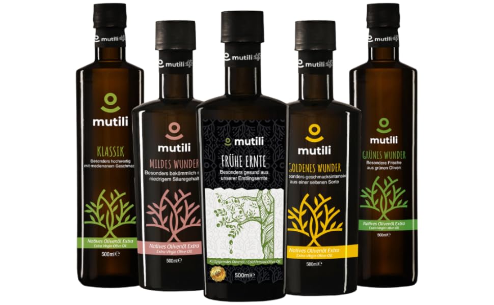 Assortiment d'huile d'olive mutili pour tous les usages