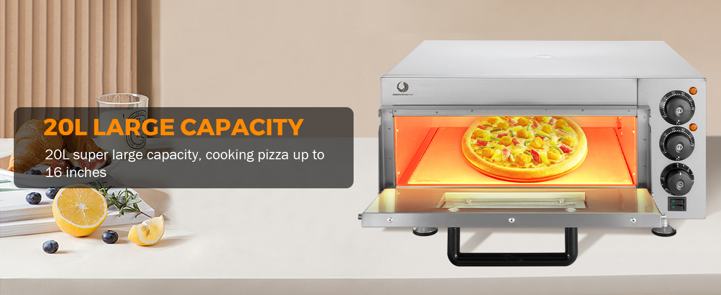 BEAMNOVA Electric Commercial Pizza Oven Countertop,1900W