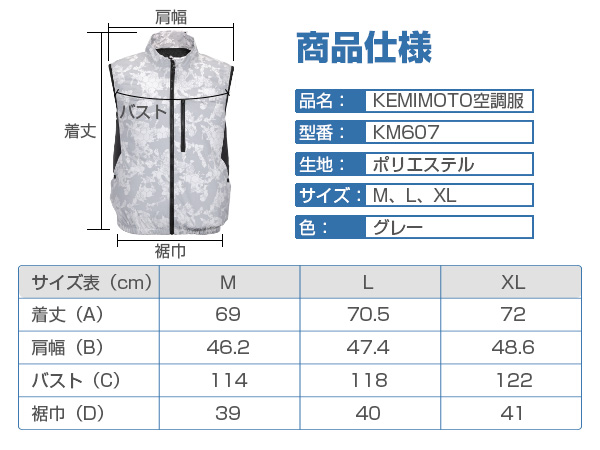 ファン付きベスト 空調冷風服　30V超高出力 22000mAh 使用3回で美品 Amazon.co.jp: [KEMIMOTO] 最先端半導体冷却器 ファン付き作業服