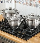 Daniks Modern Batterie de Cuisine INOX avec Couvercles en Verre - 6 Pièces, Tous Feux Dont Induction - Poignées en Silic 85b28cfd Ff1d 4c00 8bf2 9c9a794bd9e4. CR25,0,1368,1500 PT0 SX166 V1