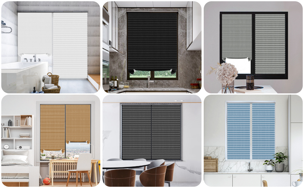 Jlong Temporary Window Blinds, Vertical Pleated Paper