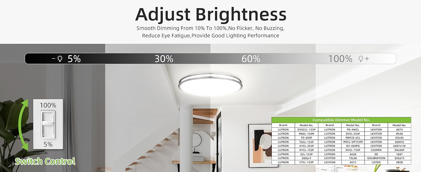 Flush Mount LED Ceiling Light Fixture