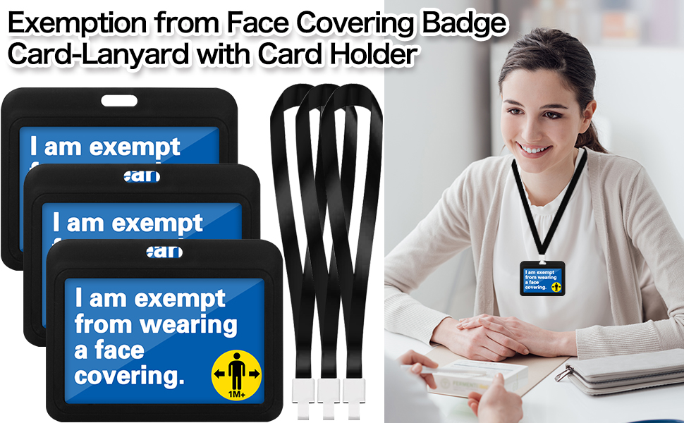 Exemption Lanyard with Card Holder,3 Pack Exemption from Face Covering