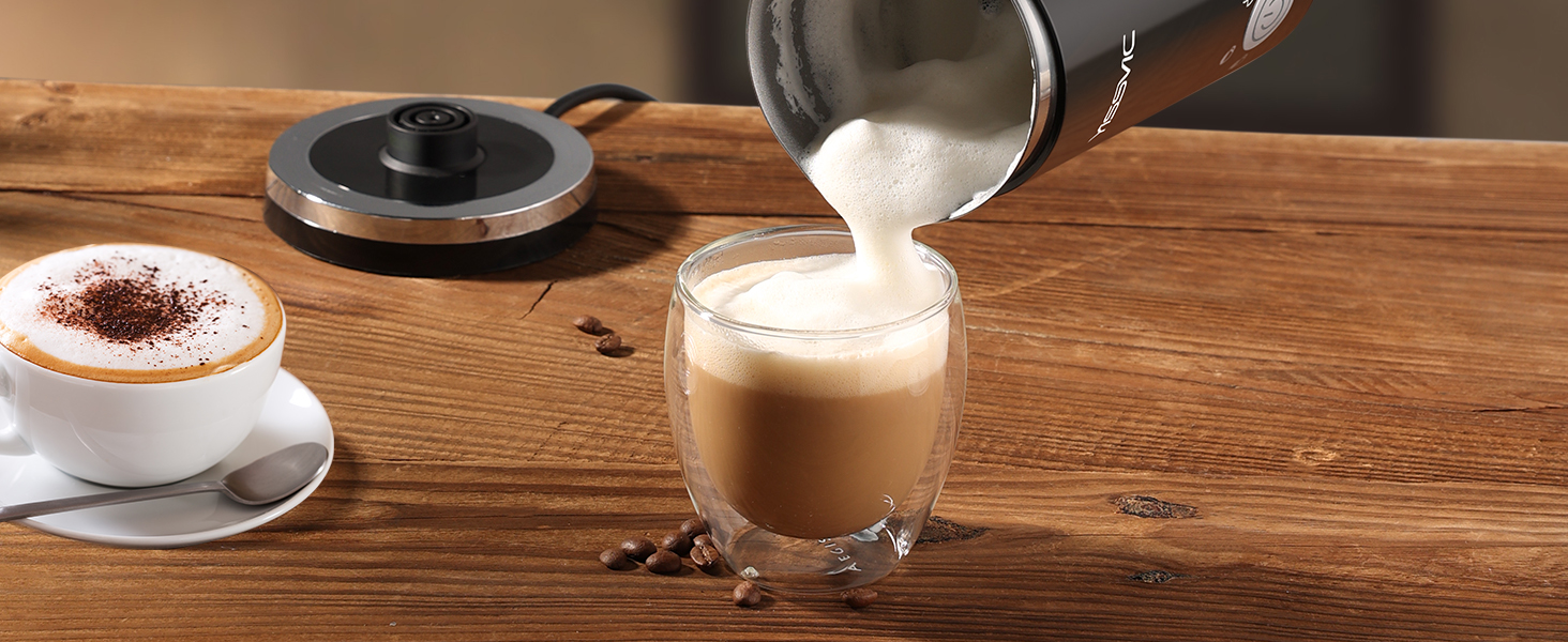 YISSVIC Milk Frother and Steamer for Hot and Cold Milk Froth 4 in 1