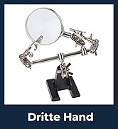 Velleman Dritte Hand mit Vergrößerungsglas, praktisch und flexibel, Dioptrie x 2.5, Edelstahl, 6 ...
