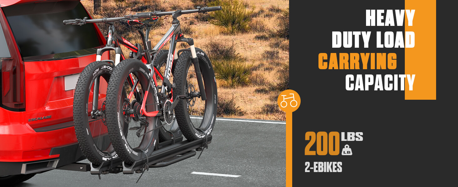 HOPE YOU READY 2 EBike Rack with Ramp, 2" Hitch Mounted