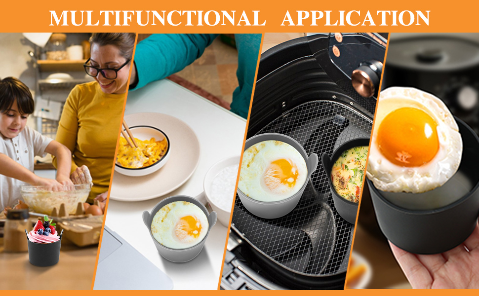 4pcs Ramekins for Air Fryer,Air Fryer Egg Moulds,Air Fryer Silicone