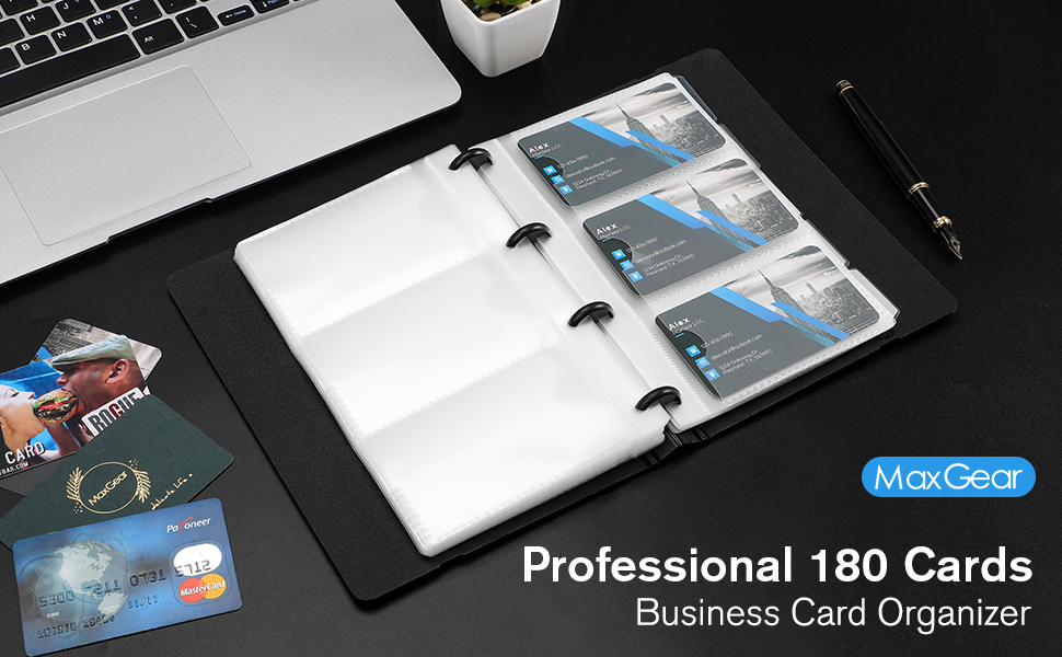 MaxGear Professional Business Card Holders Business Card Book Holder