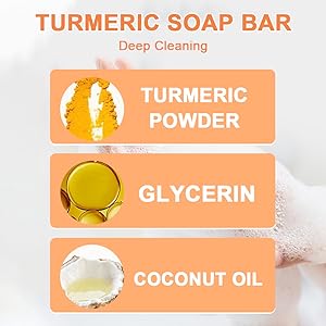 Ingredients of turmeric soap bar