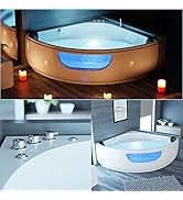 Tronitechnik Eckbadewanne mit Whirlpool 135x135cm mit Sitz, Acrylwanne für Zwei Personen, Eck-Ba...
