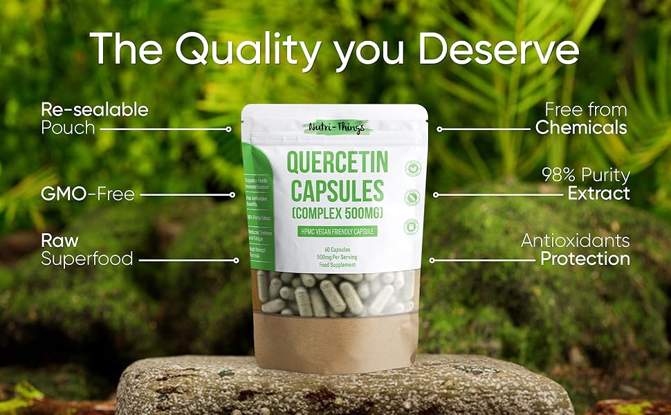 Quercetin capsules - complex antioxidant quercitin 500mg 1000mg