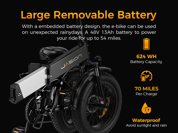 jasion electric bike removable battery