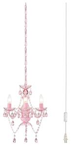 pink plug in chandelier