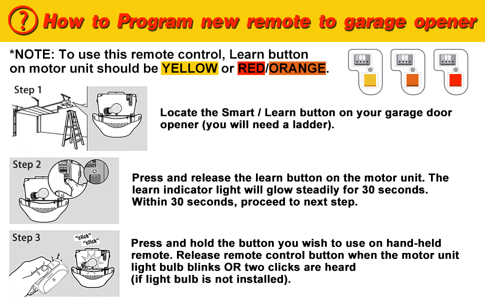 Garage Door Remote Work Chamberlain LiftMaster Craftsman Opener has