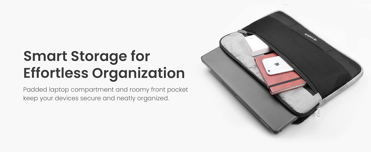 Craloft 14 Inch Portable Laptop Sleeve Cover Bag with Handle - Durable Water-Resistant Polyester Padded Case Compatible with MacBook Air M4, MacBook Pro, Dell, HP, Lenovo - Office & Travel use 37 Laptop sleeve for macbook