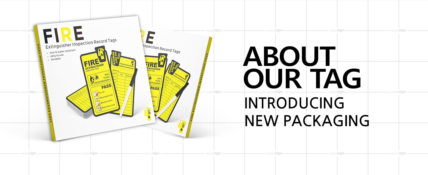 101 Pieces Monthly Fire Extinguisher Inspection Tags, Fire