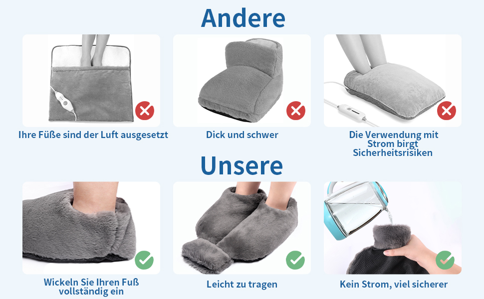 wärmeflasche füsse